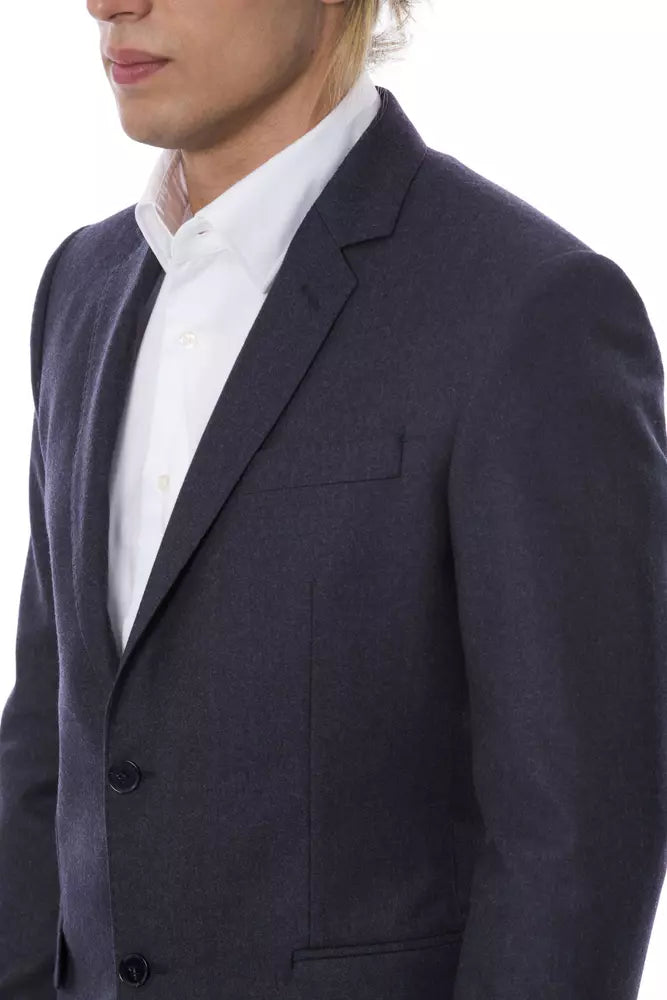Blue Wool Men's Blazer Verri