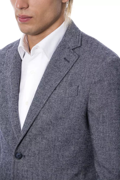 Blue Polyester Blazer