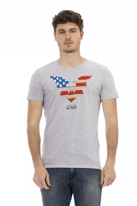 Gray Cotton Men T-Shirt