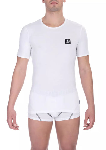 White Cotton Men's T-Shirt Bi-Pack Crew Neck