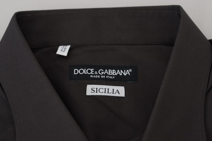 Gray SICILIA Slim Fit Stretch Dress Shirt