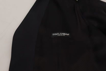 Black Wool Stretch Waistcoat Formal Vest