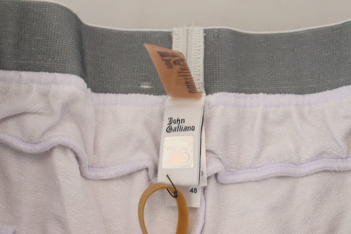 White Cotton Logo Mens Jogger Pants