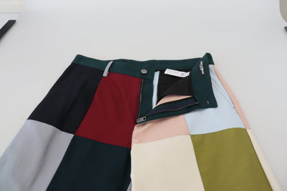 Multicolor Cotton Patchwork Pants