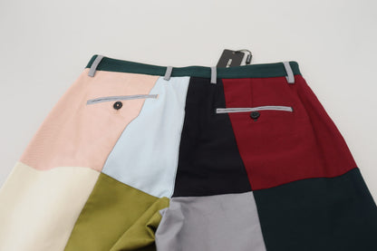 Multicolor Cotton Patchwork Pants