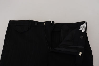 Black Cotton Straight Fit Men Formal Pants