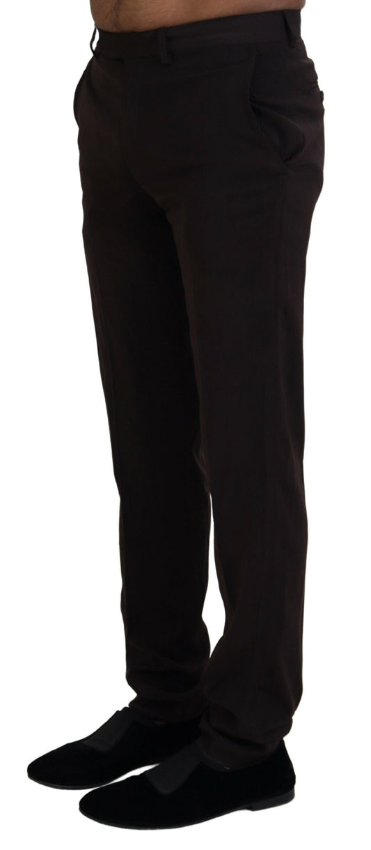 Brown Straight Fit Formal Men Pants