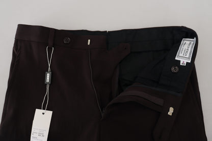 Brown Straight Fit Formal Men Pants