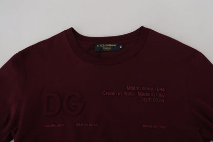 Maroon Printed Short Sleeves Men T-shirt