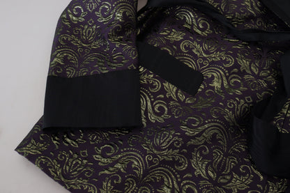 Gold Purple Baroque Jacket Blazer Robe