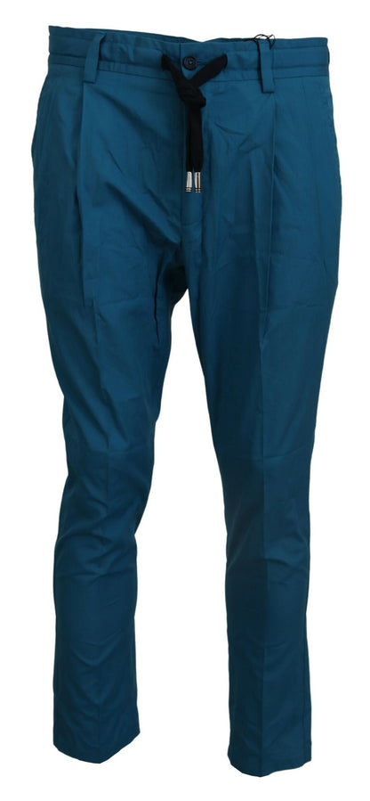 Blue Cotton Chinos Trousers Pants