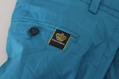 Blue Cotton Chinos Trousers Pants