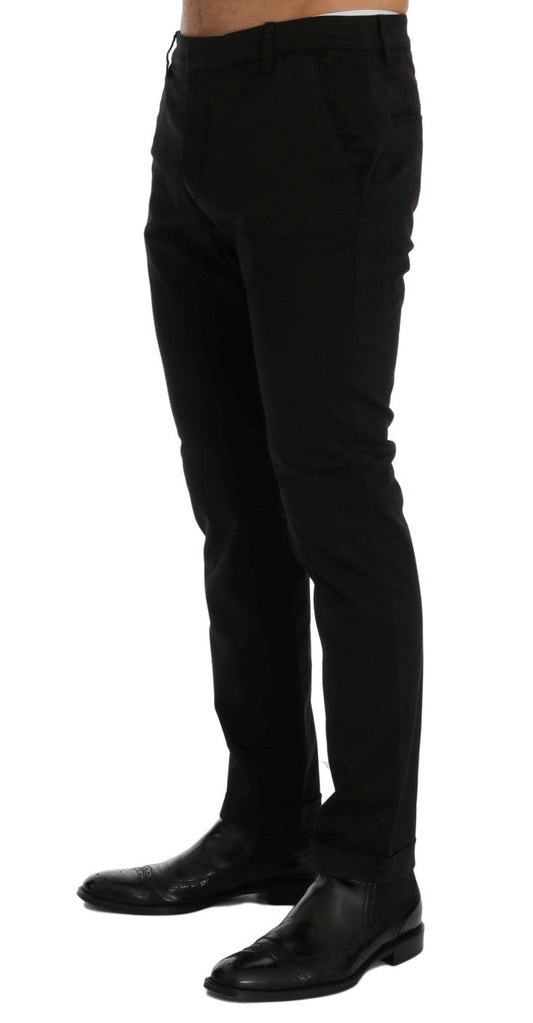 Black Slim Fit Cotton Stretch Pants Costume National