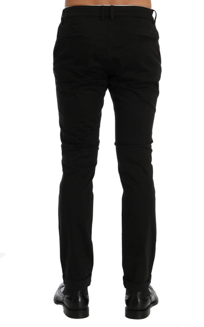 Black Slim Fit Cotton Stretch Pants Costume National
