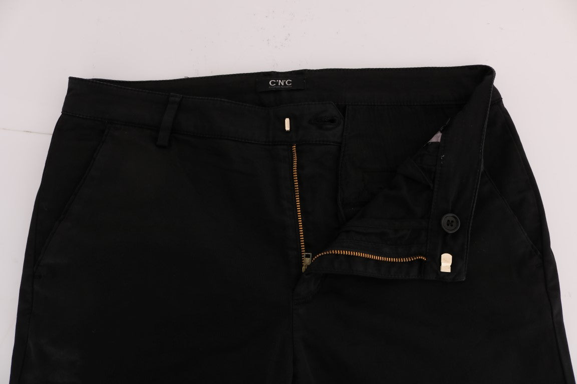 Black Slim Fit Cotton Stretch Pants Costume National