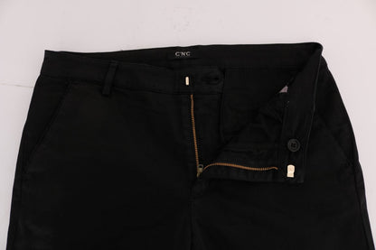 Black Slim Fit Cotton Stretch Pants Costume National