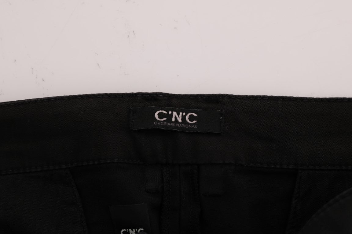 Black Slim Fit Cotton Stretch Pants Costume National