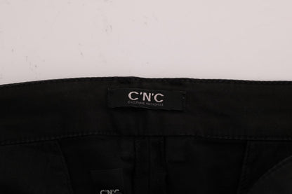Black Slim Fit Cotton Stretch Pants Costume National