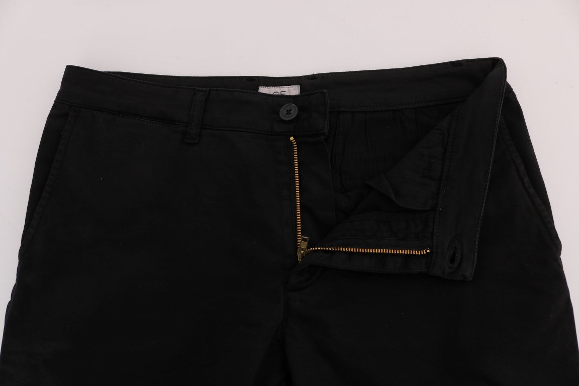 Black Cotton Stretch Chinos Pants GF Ferre