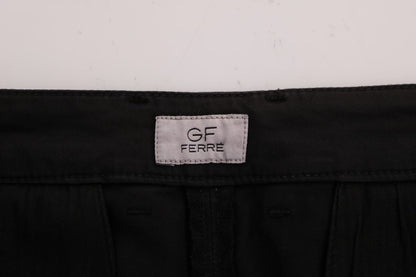 Black Cotton Stretch Chinos Pants GF Ferre