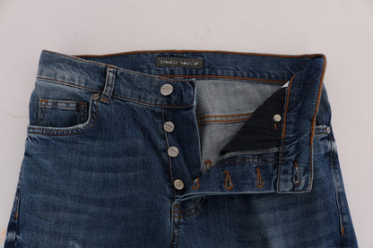 Blue Wash Torn Dunfermile Slim Fit Jeans Frankie Morello