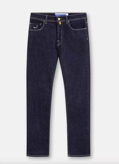 Blue Cotton Men Jeans with Straight Leg Cut