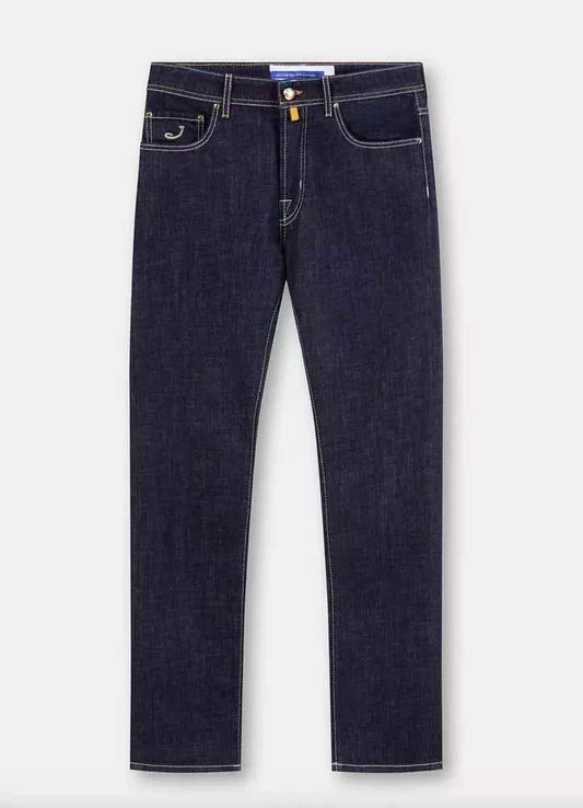 Blue Cotton Men Jeans with Straight Leg Cut
