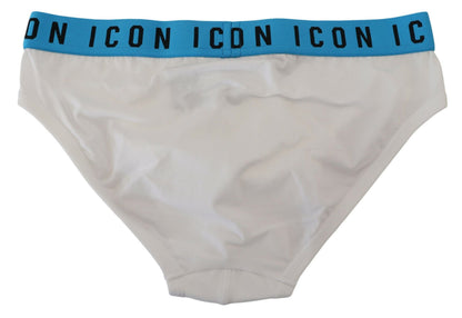White Icon Logo Cotton Stretch Men Brief Underwear