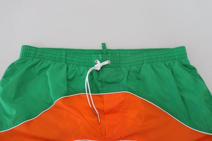 Multicolor Logo Print Men Beachwear Swimwear Short