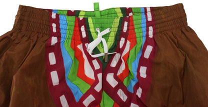 Multicolor Printed Men Beachwear Swimwear Short