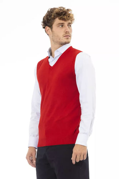 Red Viscose Men Jacket
