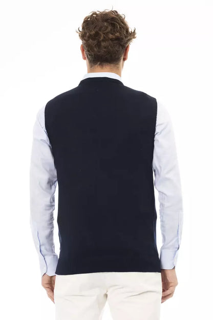 Blue Viscose Men's Jacket