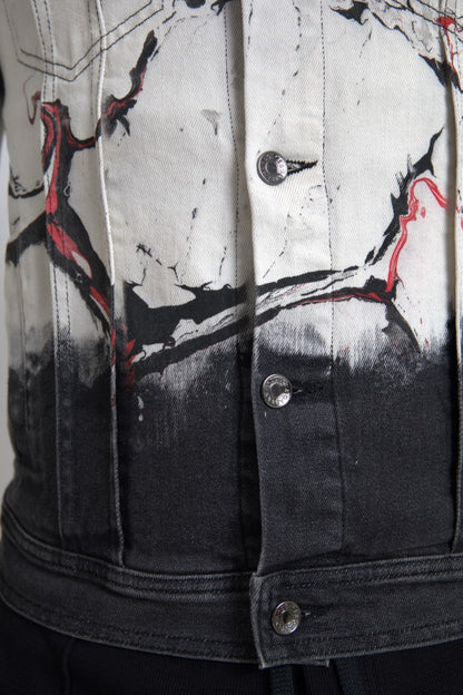 Multicolor Cotton Collared Denim Jacket