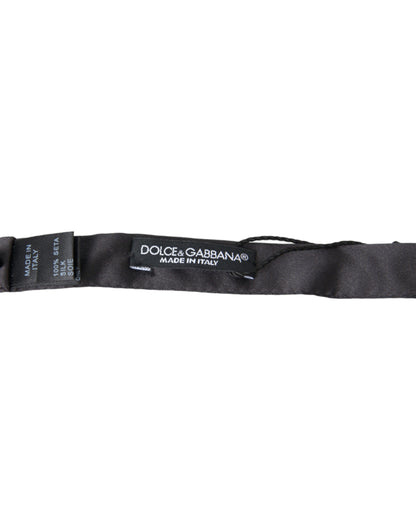 Dark Gray Silk Adjustable Neck Men Papillon Bow Tie