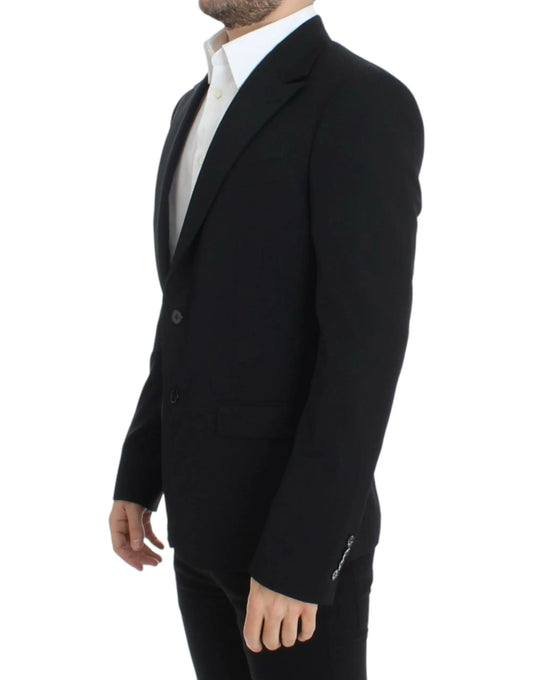 Black wool slim fit blazer Dolce & Gabbana