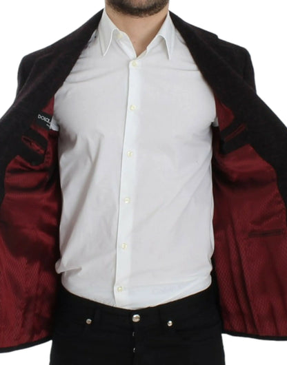 Bordeaux alpaga two button blazer Dolce & Gabbana