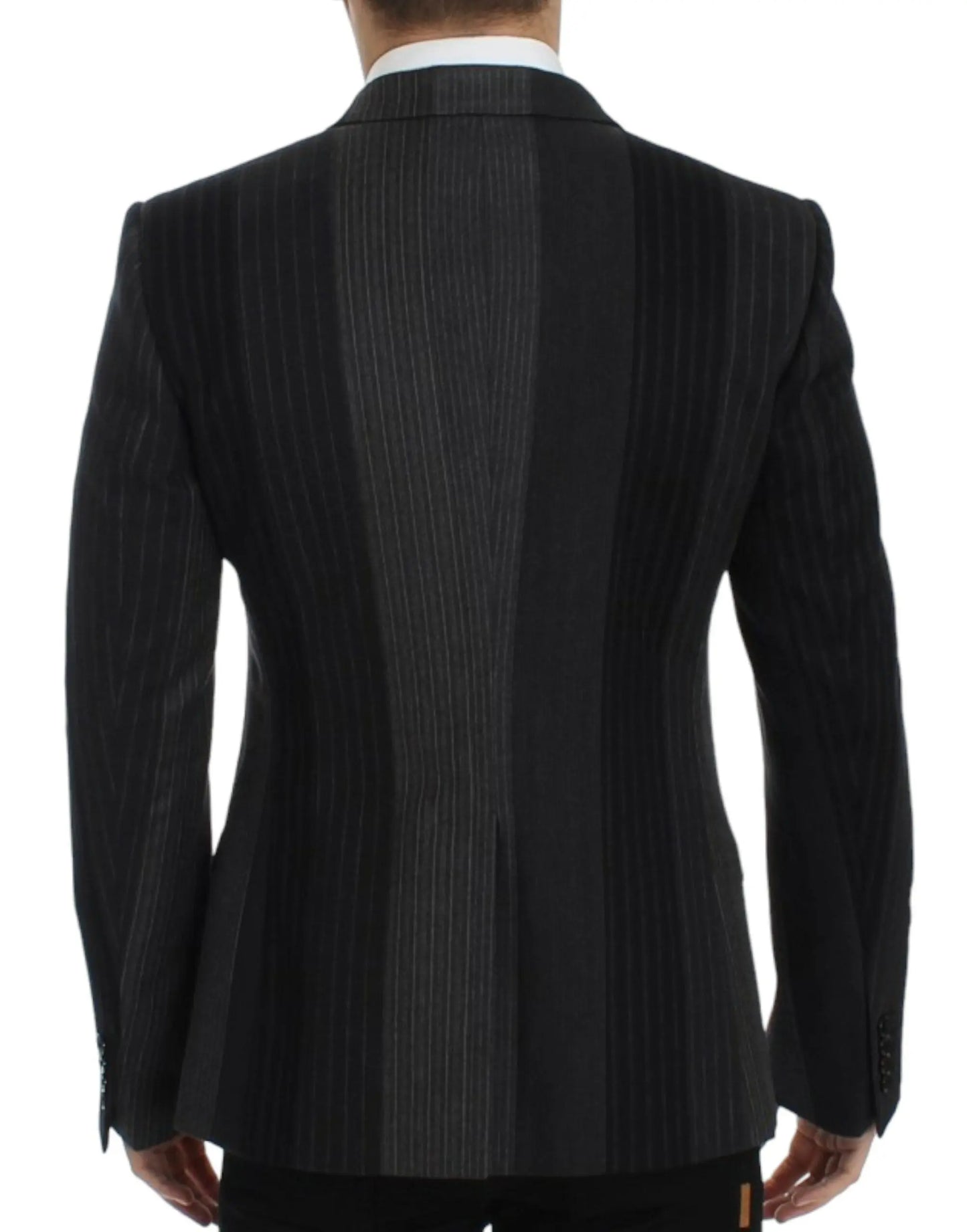 Gray striped wool stretch blazer Dolce & Gabbana