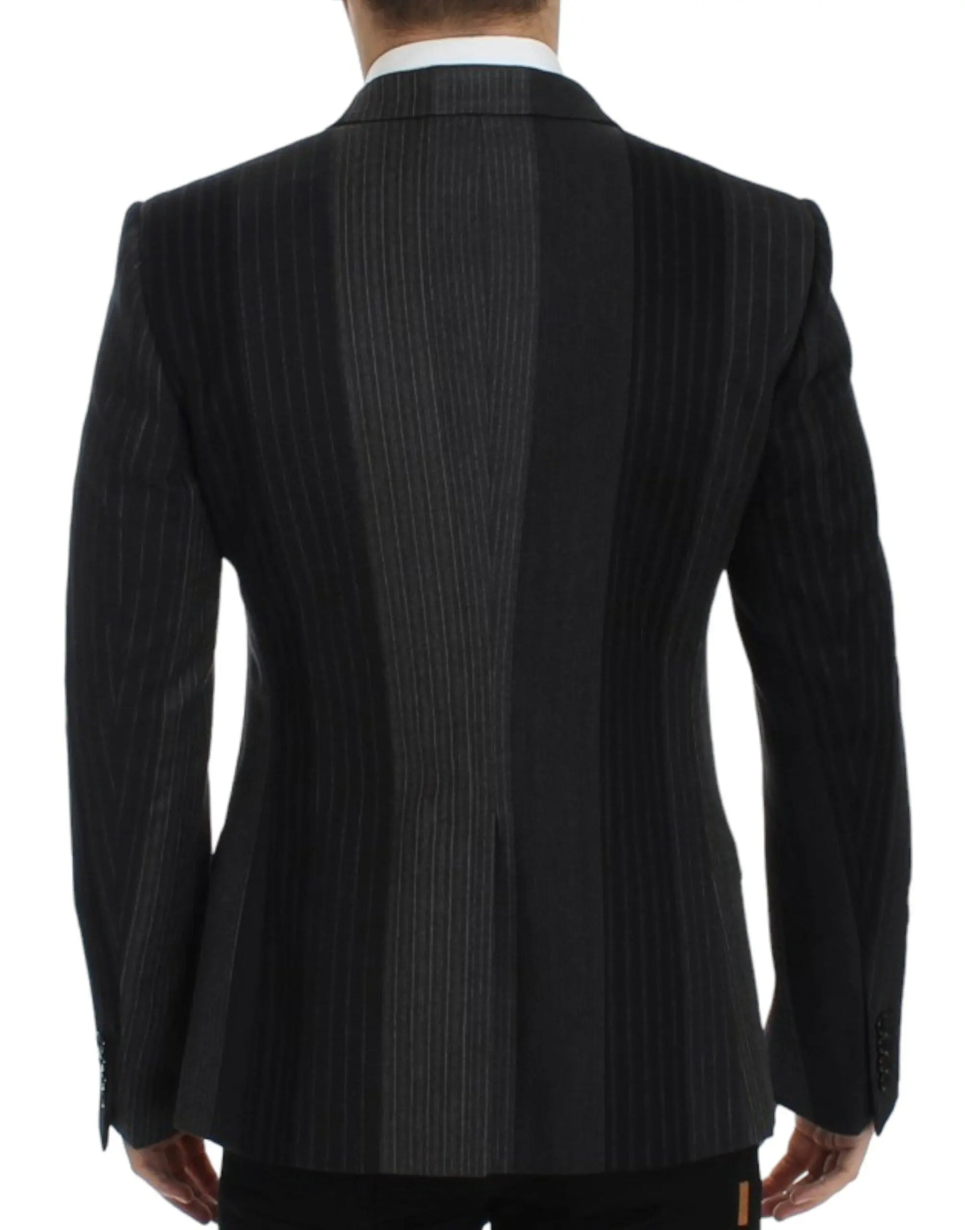 Gray striped wool stretch blazer Dolce & Gabbana