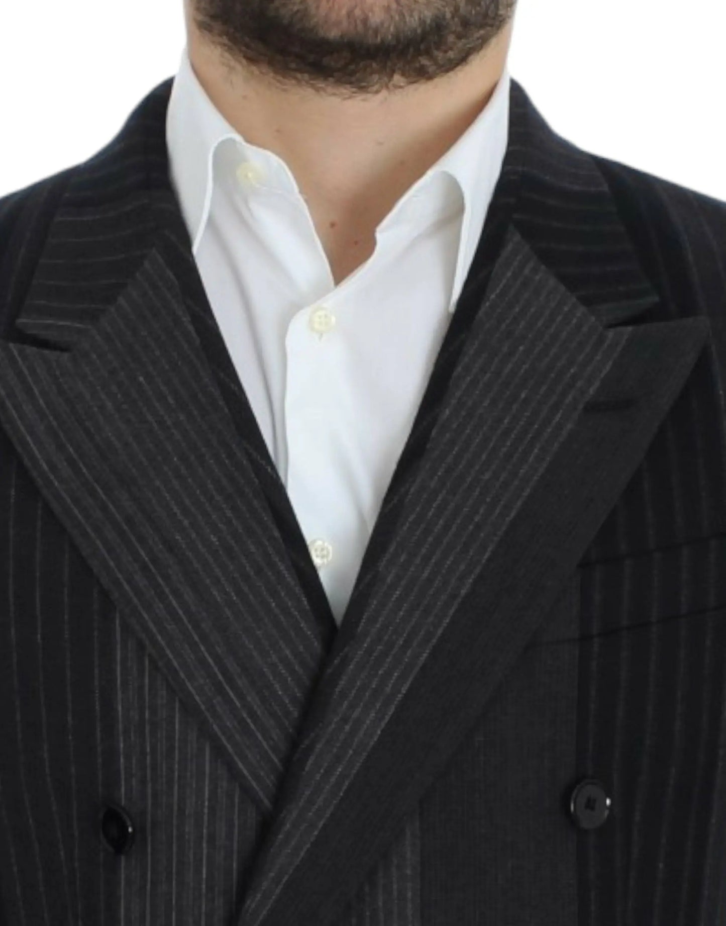Gray striped wool stretch blazer Dolce & Gabbana