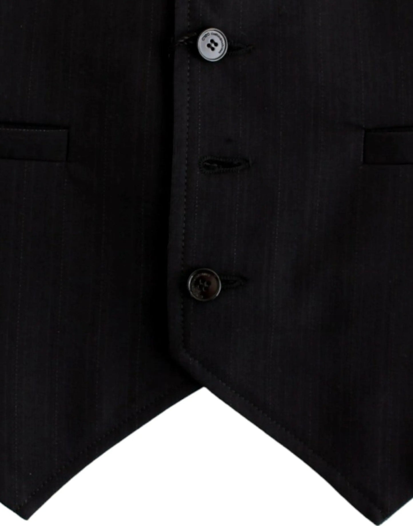 Black striped cotton casual vest Costume National