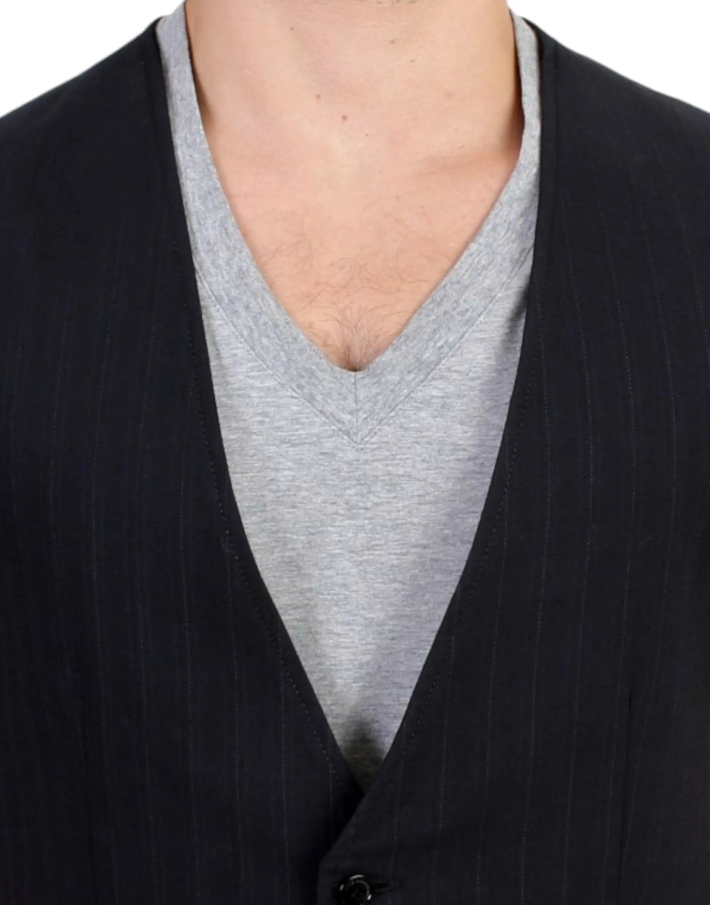 Black striped cotton casual vest Costume National
