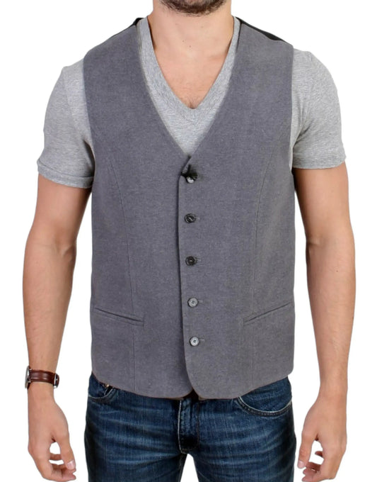 Gray cotton blend casual vest Costume National