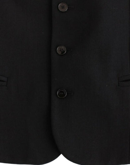 Black wool blend casual vest Costume National