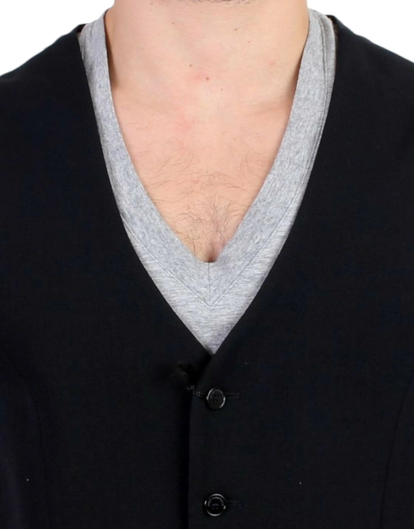 Black wool blend casual vest Costume National