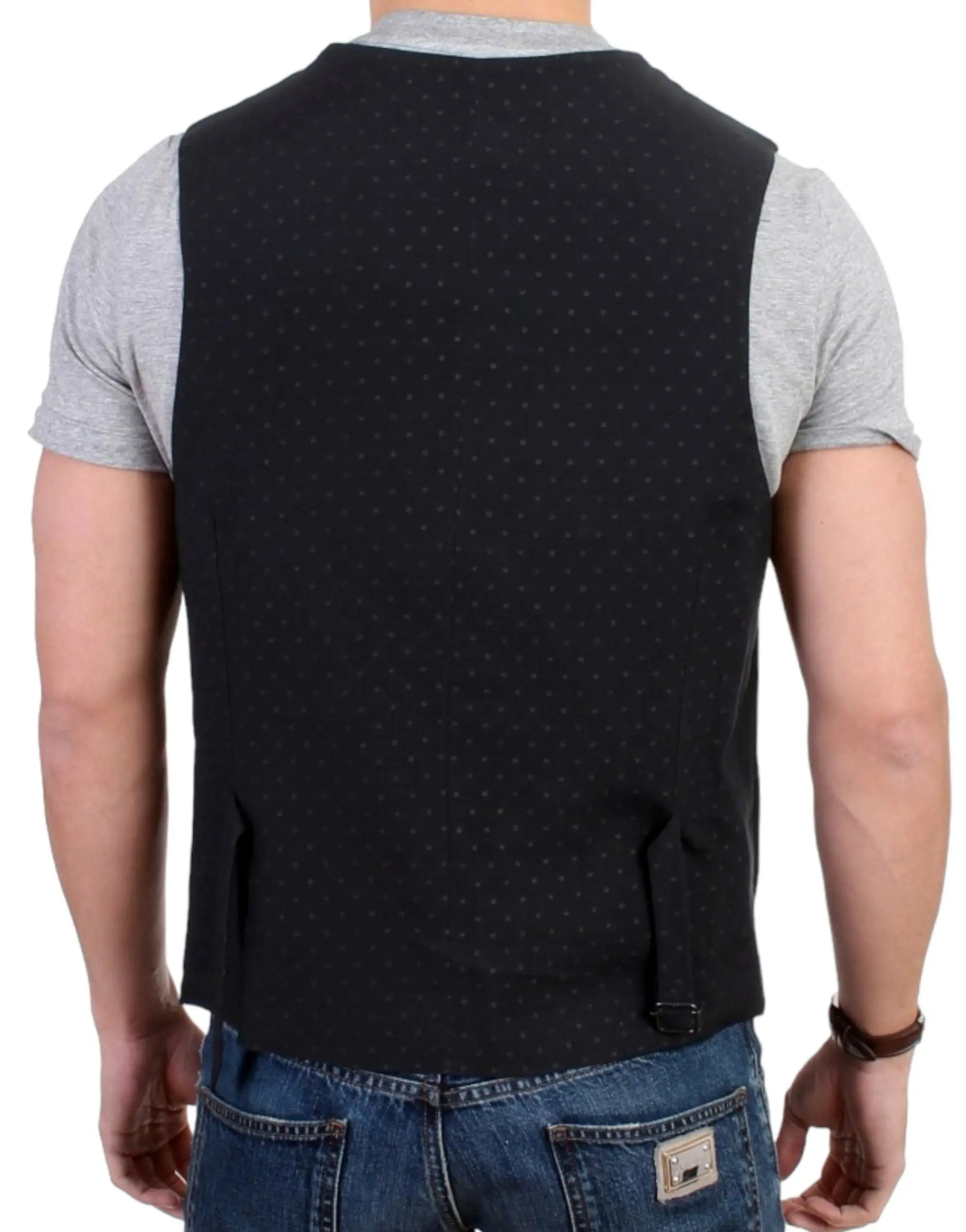 Black wool blend casual vest Costume National