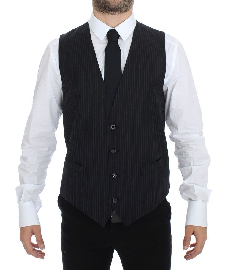 Gray Stretch Formal Dress Vest Gilet Dolce & Gabbana