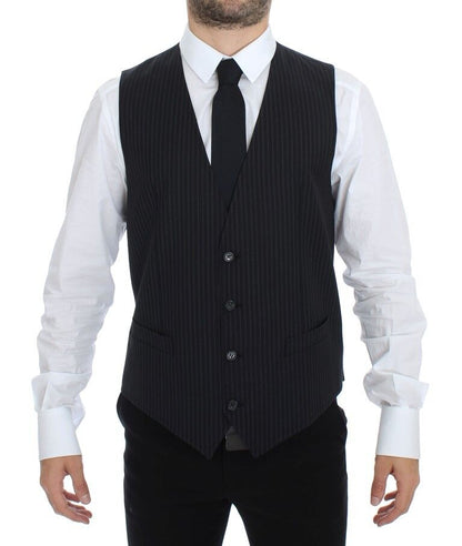 Gray Stretch Formal Dress Vest Gilet Dolce & Gabbana