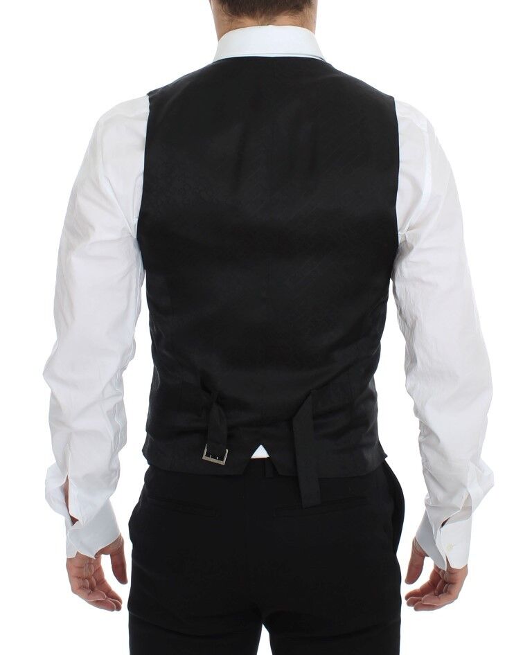 Blue Wool Formal Dress Vest Gilet Dolce & Gabbana