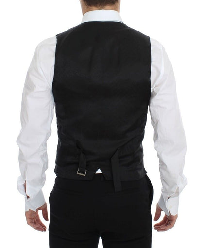Blue Wool Formal Dress Vest Gilet Dolce & Gabbana