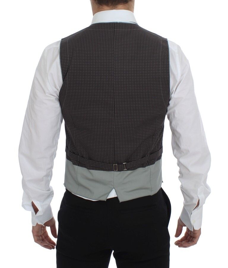 Gray Polka Dot Dress Vest Gilet Weste Dolce & Gabbana